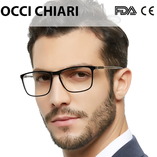 OCCI CHIAR Men's Anti Blue Light Reading Glasses Computer Nerd Hyperopia Eyewear Acetate Eyeglasses Frame 1.0 1.5 2.0 2.5 3.0