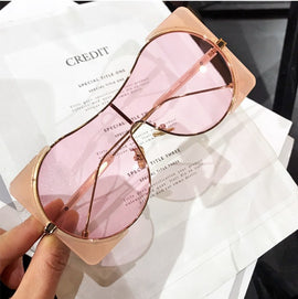 JASPEER New Sqaure Eye Goggles Sunglasses Women Oversized Eyeglasses Luxury Brand One Piece Colorful Sunglasses Shades UV400