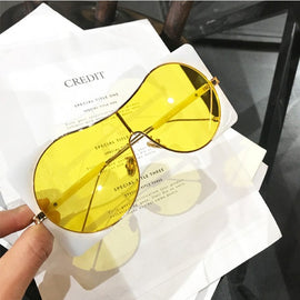JASPEER New Sqaure Eye Goggles Sunglasses Women Oversized Eyeglasses Luxury Brand One Piece Colorful Sunglasses Shades UV400
