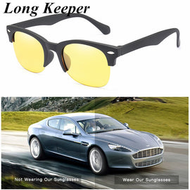 Hot Oval Women's Sunglasses HD Polarized Sun Glasses Night Vision Sunglasses Semi-Rimless Safe Driving Eyeglasses Goggles