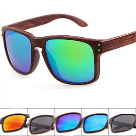 Fashion wood grain sunglasses men's sports box glasses outdoor square colorful glasses student gifts