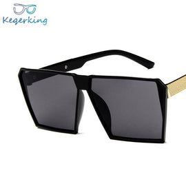 Square Sunglasses Big Female Sunglasses Fashion Men's Personality Round Face Colorful Driving Reflection Vintage Eyewear ZA-106