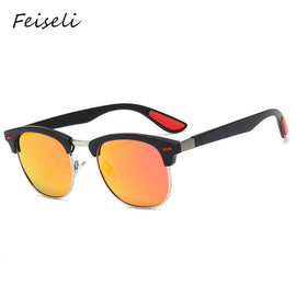 Feiseli Classic Design Square Frame Multi Color Lens Resin Polarized Sunglasses Outdoor Sports Driver Men's Sun Glasses Gift