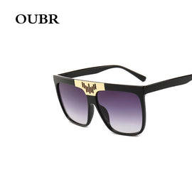 OUBR brand design big box pink leopard sunglasses men's big box square retro sunglasses gradient color uv400 sunglasses
