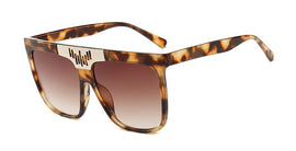 OUBR brand design big box pink leopard sunglasses men's big box square retro sunglasses gradient color uv400 sunglasses