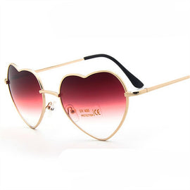 Womens Mirror Sun Glasses Love Metal Frame Fashion Sunglasses Shaped Reflective Women Heart Glasses Luxury Women's Eyeglasses