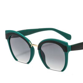 Trendy Colored Half Frame Cat Eye Sunglasses Women Brand High Quality Eyeglasses Street Beat Shopping Oculos De Sol Gafas UV400