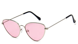 Trendy Tinted Color Vintage Shaped Sun glasses Famle Drop Shaped Ocean Cat Eye Sunglasses Women Brand Designer Oculos de sol