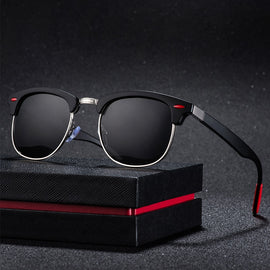 New polarized men's sunglasses UV400 square half metal frame fashion ladies sunglasses brand design glasses driving sunglasses