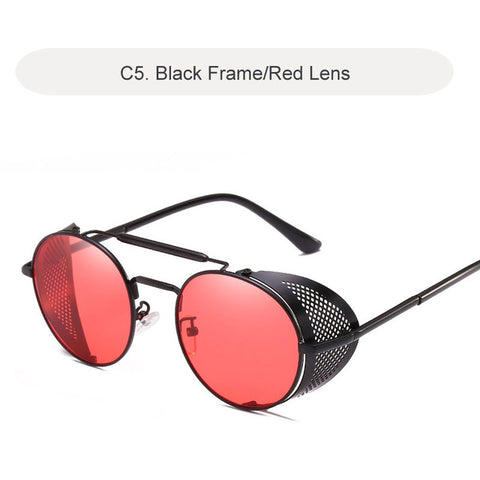 Gothic Steampunk Sunglasses Men 2019 Retro Round Metal Frame Men's Sun Glasses Brand Designer Punk Male Glasses Oculos
