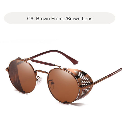 Gothic Steampunk Sunglasses Men 2019 Retro Round Metal Frame Men's Sun Glasses Brand Designer Punk Male Glasses Oculos