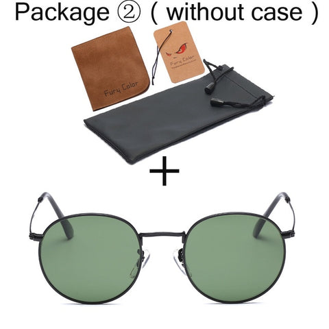 Glass lens Small Round Sunglasses Women's Metal Frame Sunglasses Women Luxury ladies retro driving sun glasses gafas