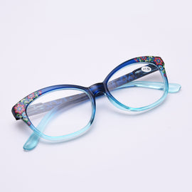 Retro Floral Fashion Cat Eye Reading Glasses Women Eyeglasses Presbyopic Anti Fatigue Reading-glasse Presbyopic Women's Glasses