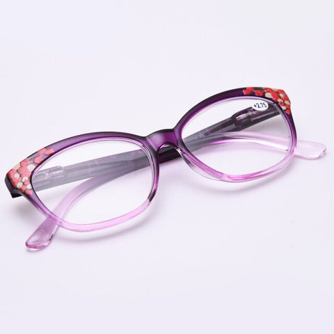 Retro Floral Fashion Cat Eye Reading Glasses Women Eyeglasses Presbyopic Anti Fatigue Reading-glasse Presbyopic Women's Glasses