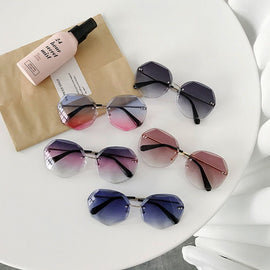 Newest Cool Polygon Shaped Hexagon Fashion Women's Ocean Sheet UV Protection Eyewear Sun Glasses UV400