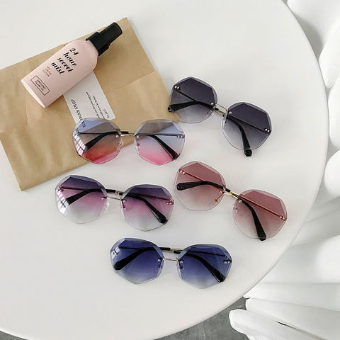 Newest Cool Polygon Shaped Hexagon Fashion Women's Ocean Sheet UV Protection Eyewear Sun Glasses UV400