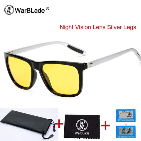 WarBLade Night Vision Goggles Polarized Sunglasses For Men's Car Driving Sun Glasses Vintage Outdoors Lunette Soleil Homme