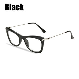 SOOLALA Women's Fashion Designer Cat Eye Eyeglasses Frames with Metal Arms Reading Glasses Women Anti-fatigue Eyewear Oculos