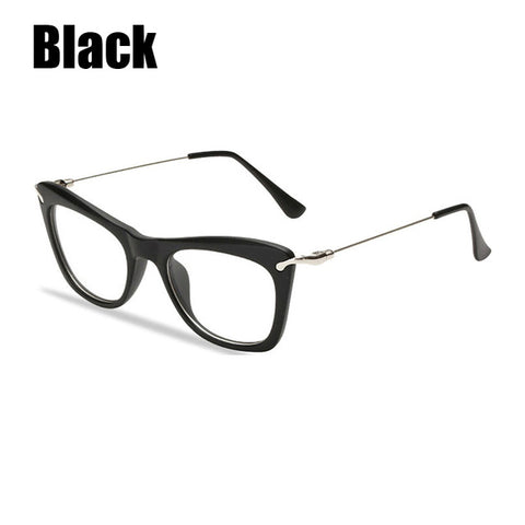 SOOLALA Women's Fashion Designer Cat Eye Eyeglasses Frames with Metal Arms Reading Glasses Women Anti-fatigue Eyewear Oculos