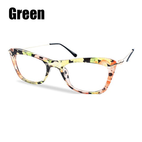SOOLALA Women's Fashion Designer Cat Eye Eyeglasses Frames with Metal Arms Reading Glasses Women Anti-fatigue Eyewear Oculos