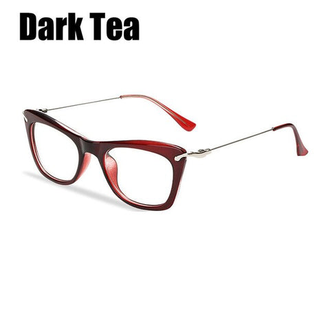 SOOLALA Women's Fashion Designer Cat Eye Eyeglasses Frames with Metal Arms Reading Glasses Women Anti-fatigue Eyewear Oculos