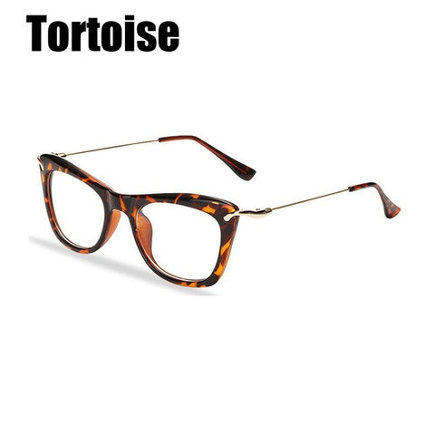 SOOLALA Women's Fashion Designer Cat Eye Eyeglasses Frames with Metal Arms Reading Glasses Women Anti-fatigue Eyewear Oculos