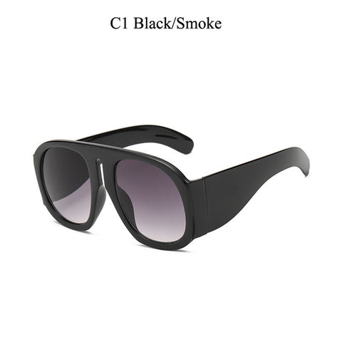 Men Women's Retro Oversized Sunglasses Big Frame Ladies Sun Glasses Black Fashion UV400 Unisex Square Sunglasses for Women Men