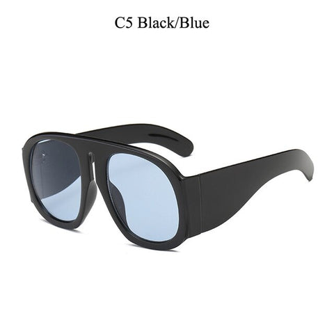 Men Women's Retro Oversized Sunglasses Big Frame Ladies Sun Glasses Black Fashion UV400 Unisex Square Sunglasses for Women Men