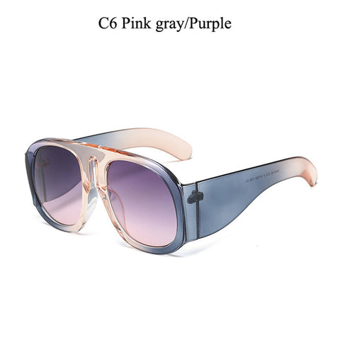 Men Women's Retro Oversized Sunglasses Big Frame Ladies Sun Glasses Black Fashion UV400 Unisex Square Sunglasses for Women Men