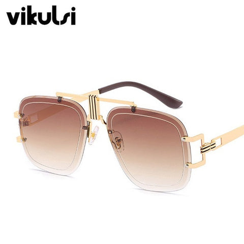 Unisex Rimless Square Sunglasses Women's 2019 New Trend Ladies Luxury Brand Gradient Aviation Sunglasses Female Men Shades UV400