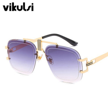 Unisex Rimless Square Sunglasses Women's 2019 New Trend Ladies Luxury Brand Gradient Aviation Sunglasses Female Men Shades UV400