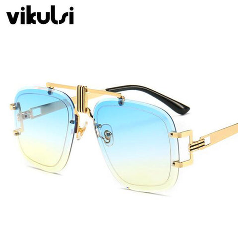 Unisex Rimless Square Sunglasses Women's 2019 New Trend Ladies Luxury Brand Gradient Aviation Sunglasses Female Men Shades UV400