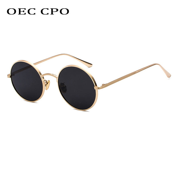 OEC CPO Classic Men Round Sunglasses Women Metal Frame UV400 Sun Glasses Men's Female Fashion Eyewear O90