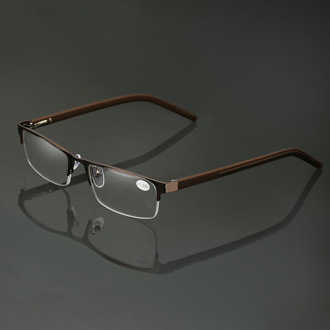 Men's Reading Glasses +1 +1.5 for Sight Men Spectacles Gafas de Lectura Man Farsighted Spectacle Frames Women Half Rimless Z269