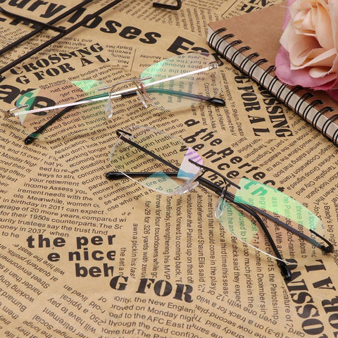 Men's Titanium Alloy No Rim Reading Glasses Frameless Folding Eyeglasses Presbyopia Eyewear + 1.0 + 1.5 + 2.0 + 2.5 + 3.0 + 3.5