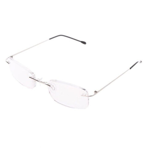 Men's Titanium Alloy No Rim Reading Glasses Frameless Folding Eyeglasses Presbyopia Eyewear + 1.0 + 1.5 + 2.0 + 2.5 + 3.0 + 3.5