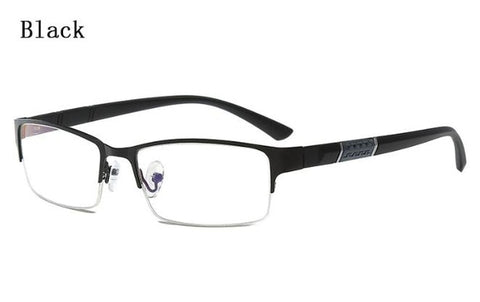 Men's Business Myopia Glasses Fashion Casual Metal Semi Rim Transparent Glasses Nearsighted Shortsighted Spectacles -1.0~-6.0 D5