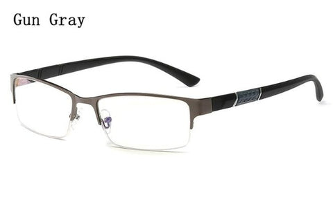 Men's Business Myopia Glasses Fashion Casual Metal Semi Rim Transparent Glasses Nearsighted Shortsighted Spectacles -1.0~-6.0 D5