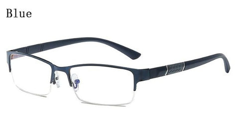 Men's Business Myopia Glasses Fashion Casual Metal Semi Rim Transparent Glasses Nearsighted Shortsighted Spectacles -1.0~-6.0 D5