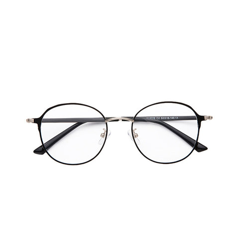 New fashion glasses ladies men's silver frame optical glasses round metal student glasses frame TR metal glasses frames