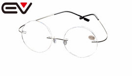 EV Men's rimless Reading Glasses Stainless Steel Rimless Reading Glasses +0.25+0.5+0.75+1.00+1.25+1.5+1.75 +2.00+4.00 +3 EV1431