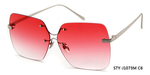 Long Keeper Gradient Crystal Cutting Women's Sunglasses Rimless Glasses Male Female Reflective Mirror Rimless Eyewear J1073M