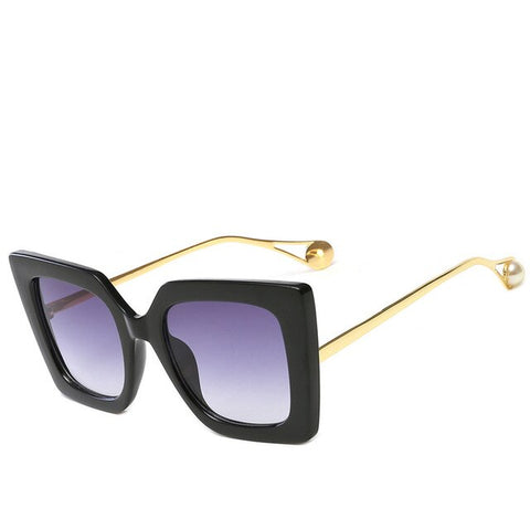 New European and American Trend Sunglasses Street Style Fashion Sunglasses Square Pearl Women's Sunglasses UV400