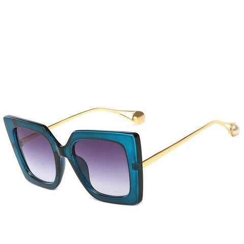 New European and American Trend Sunglasses Street Style Fashion Sunglasses Square Pearl Women's Sunglasses UV400