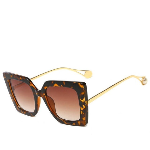 New European and American Trend Sunglasses Street Style Fashion Sunglasses Square Pearl Women's Sunglasses UV400