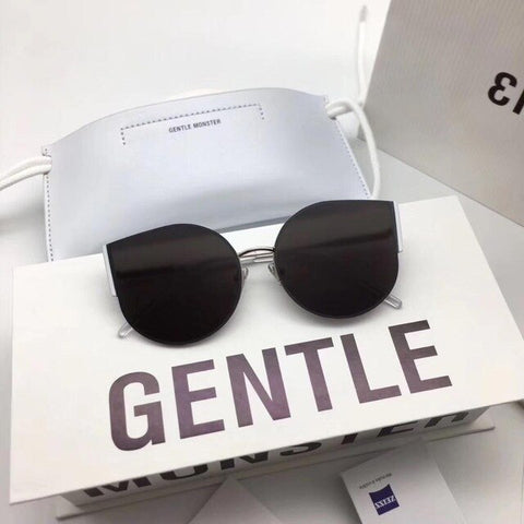 Luxury Brand Design Cat Eye Sunglasses Women Retro Metal Reflective Glasses Women's Mirror Retro Oculos De Sol Gafas