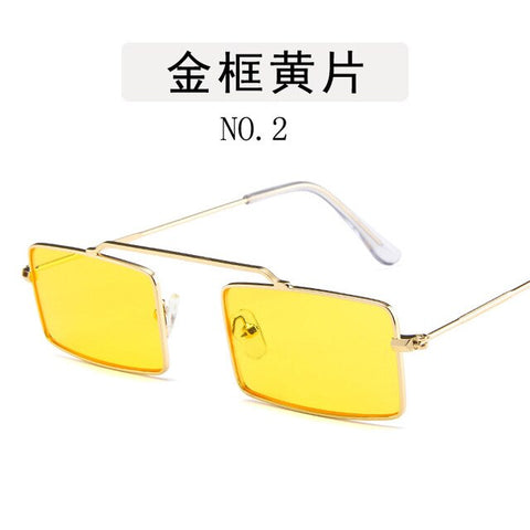 Fashion square metal eye glasses frame sunglasses for women's Driving polarized day and night Vision yellow uv protection