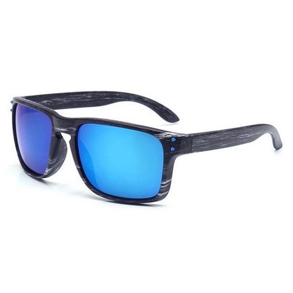 Fashion wood grain sunglasses men's sports box glasses outdoor square colorful glasses student gifts