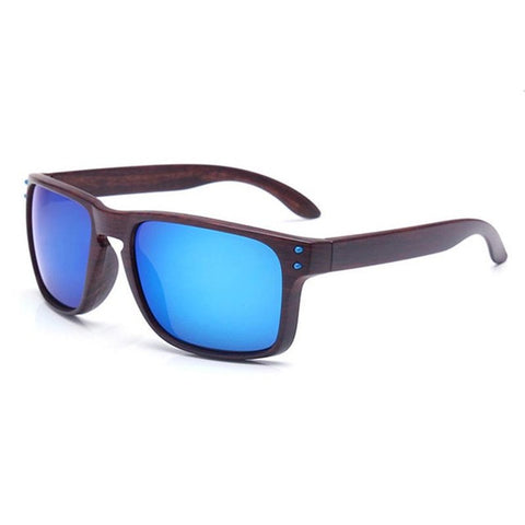 Fashion wood grain sunglasses men's sports box glasses outdoor square colorful glasses student gifts