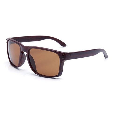 Fashion wood grain sunglasses men's sports box glasses outdoor square colorful glasses student gifts